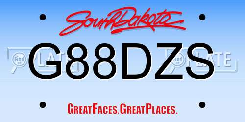 G88DZS South Dakota License Plate