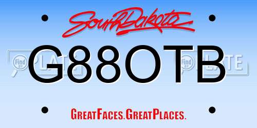 G88OTB South Dakota License Plate