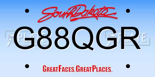 G88QGR South Dakota License Plate