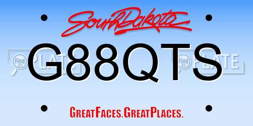G88QTS South Dakota License Plate