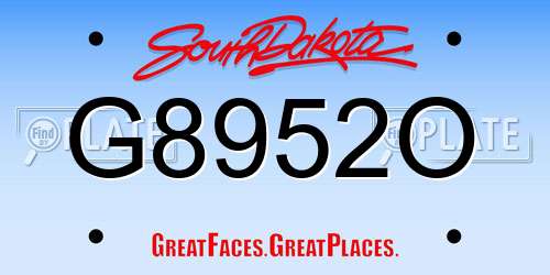 G8952O South Dakota License Plate