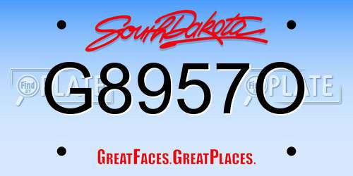 G8957O South Dakota License Plate