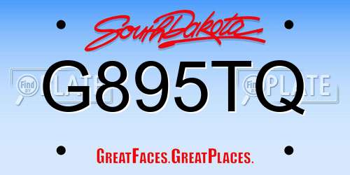 G895TQ South Dakota License Plate