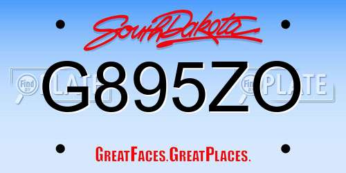G895ZO South Dakota License Plate