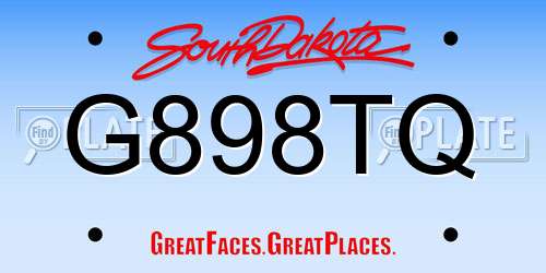 G898TQ South Dakota License Plate