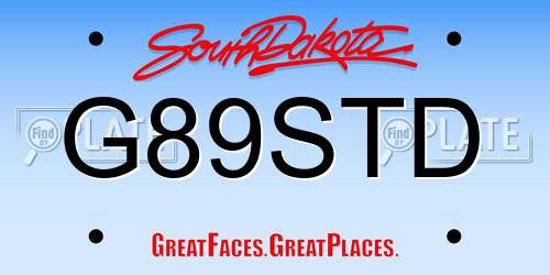 G89STD South Dakota License Plate