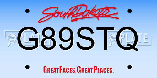G89STQ South Dakota License Plate