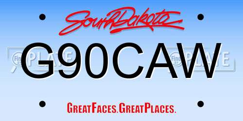 G90CAW South Dakota License Plate