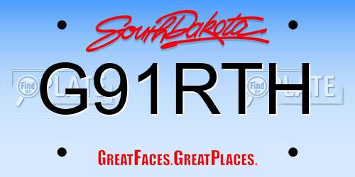 G91RTH South Dakota License Plate