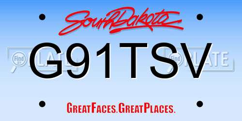 G91TSV South Dakota License Plate