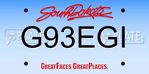 G93EGI South Dakota License Plate