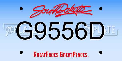 G9556D South Dakota License Plate