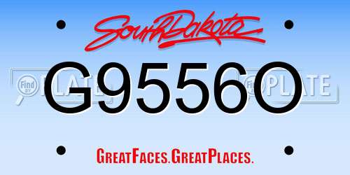 G9556O South Dakota License Plate