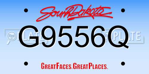 G9556Q South Dakota License Plate