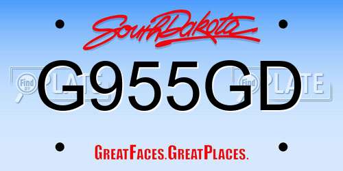 G955GD South Dakota License Plate