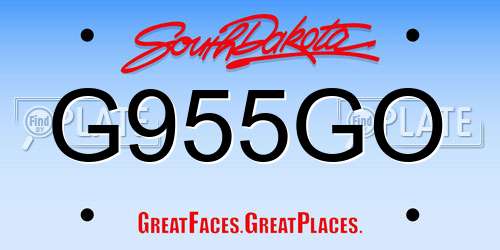 G955GO South Dakota License Plate