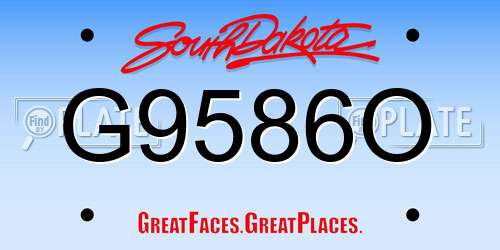 G9586O South Dakota License Plate