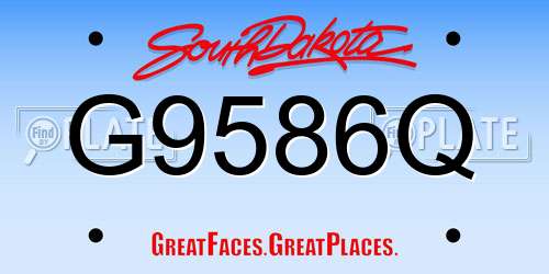 G9586Q South Dakota License Plate