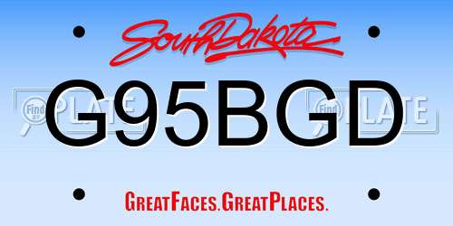 G95BGD South Dakota License Plate
