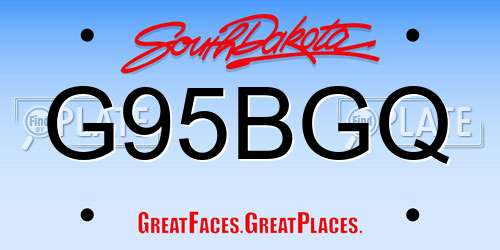 G95BGQ South Dakota License Plate