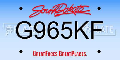 G965KF South Dakota License Plate