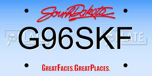 G96SKF South Dakota License Plate