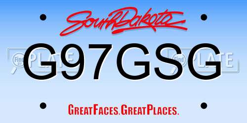 G97GSG South Dakota License Plate