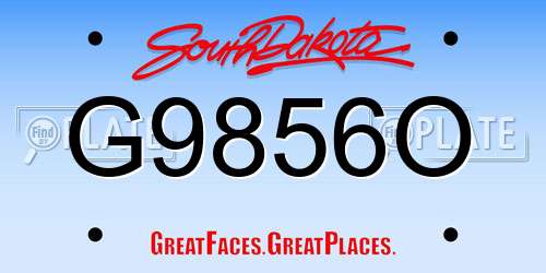G9856O South Dakota License Plate