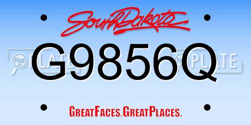 G9856Q South Dakota License Plate