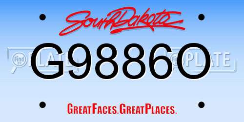 G9886O South Dakota License Plate
