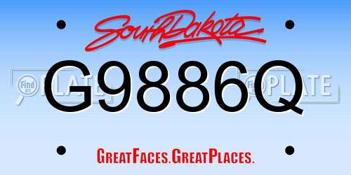 G9886Q South Dakota License Plate