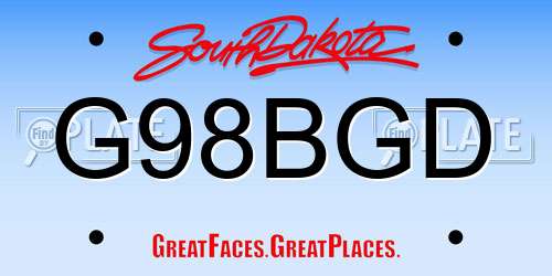 G98BGD South Dakota License Plate