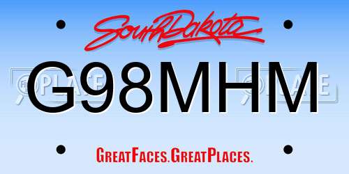 G98MHM South Dakota License Plate