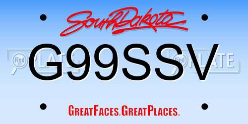 G99SSV South Dakota License Plate