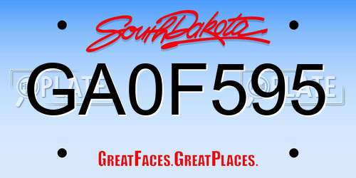 GA0F595 South Dakota License Plate