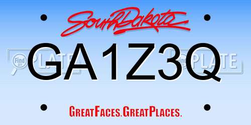 GA1Z3Q South Dakota License Plate