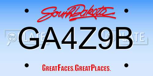 GA4Z9B South Dakota License Plate
