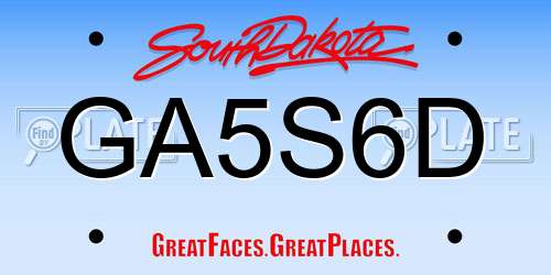 GA5S6D South Dakota License Plate