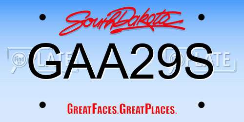GAA29S South Dakota License Plate