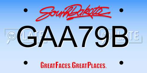 GAA79B South Dakota License Plate