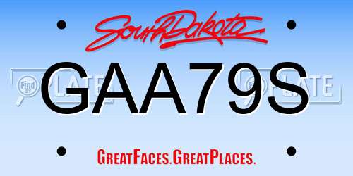 GAA79S South Dakota License Plate