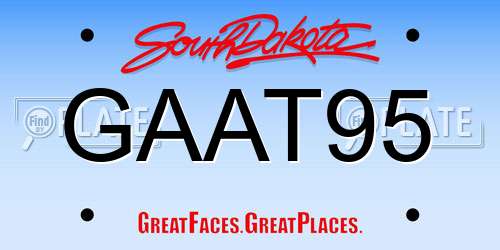 GAAT95 South Dakota License Plate