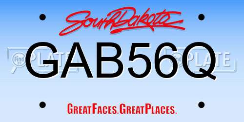 GAB56Q South Dakota License Plate