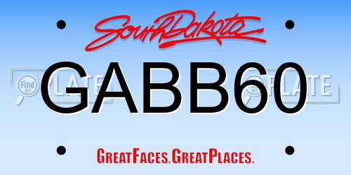 GABB60 South Dakota License Plate