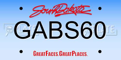 GABS60 South Dakota License Plate