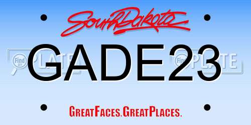 GADE23 South Dakota License Plate