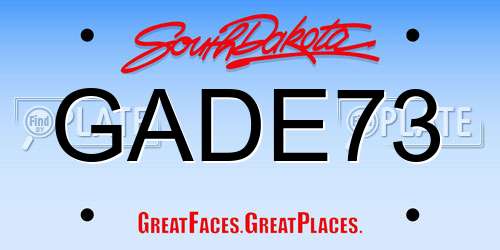 GADE73 South Dakota License Plate