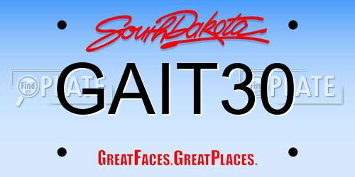 GAIT30 South Dakota License Plate