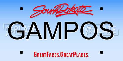 GAMPOS South Dakota License Plate