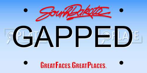 GAPPED South Dakota License Plate